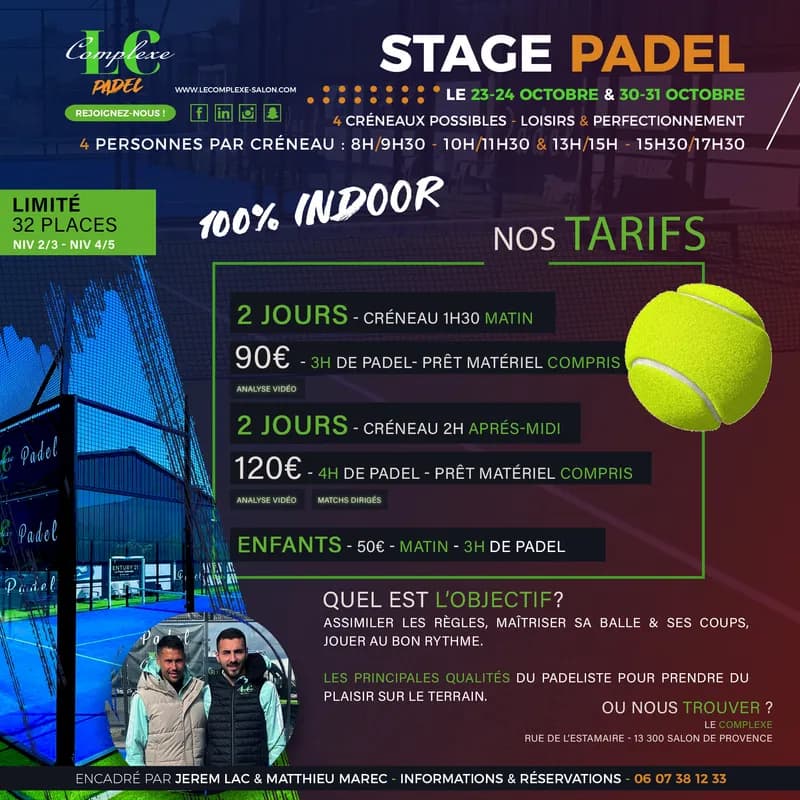 créneau Enfant 13h - 14h30 du 23 au 24 octobre 2025